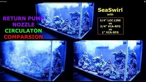 Reef Aquarium (Circulation Test - 3 Nozzle Comparison) VCA-RFG, LOC-Line on SeaSwirl