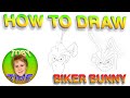 How to draw Biker Bunny