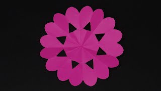 How to Make a Simple and Easy Paper Cutting Heart Flower | Mandala | Mothers Day Idea