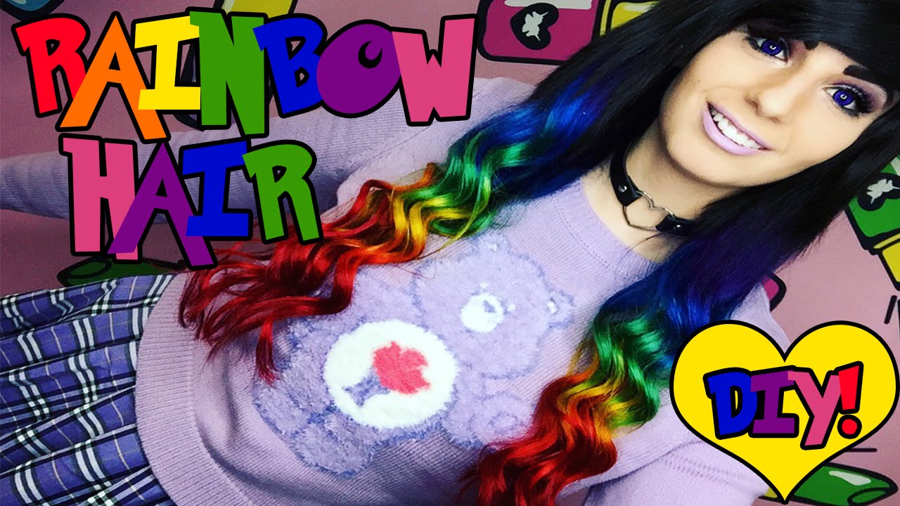 DIY RAINBOW HAIR TUTORIAL!