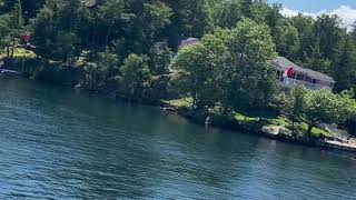 Visiting 1000 islands Canada and America border with family.