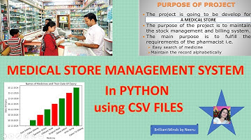Medical Store System Project in PYTHON using CSV File-Project in Python using CSV Files-BCA-MCA-CBSE