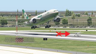 Boeing 787 Almost Crashes Into  Small plane on Runway |X-Plane 11