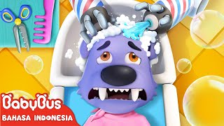 Robot Memotong Rambut Serigala | Lagu Anak Serigala | Lagu Anak-anak | BabyBus Bahasa Indonesia