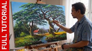 Full Tutorial: Tale of 2 Trees | Acrylic Landscape Painting | JMLisondra (3 Hours 17 Mins)