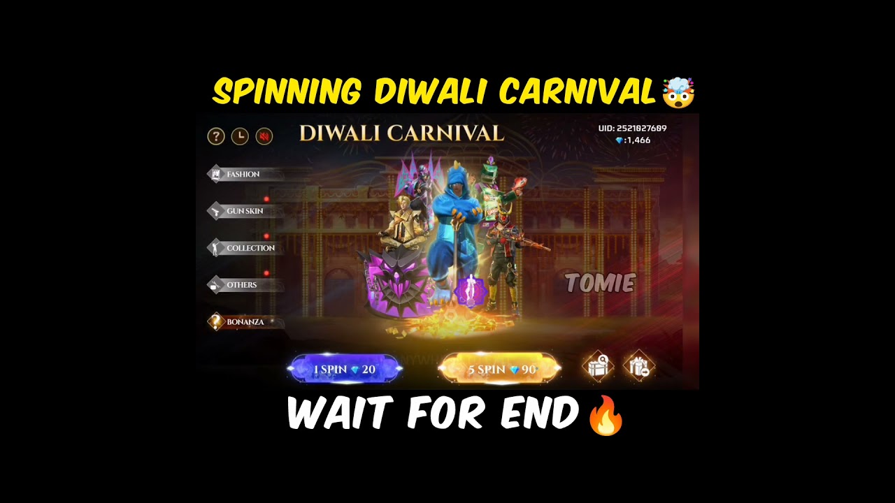 🔥Spinning Diwali Carnival Event in Free Fire 🤯 Tomie