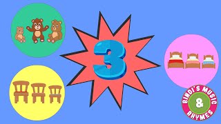 Number 03 | Goldilocks & The Three bears Nursery Rhymes for kids | Bindi's Music & Rhymes