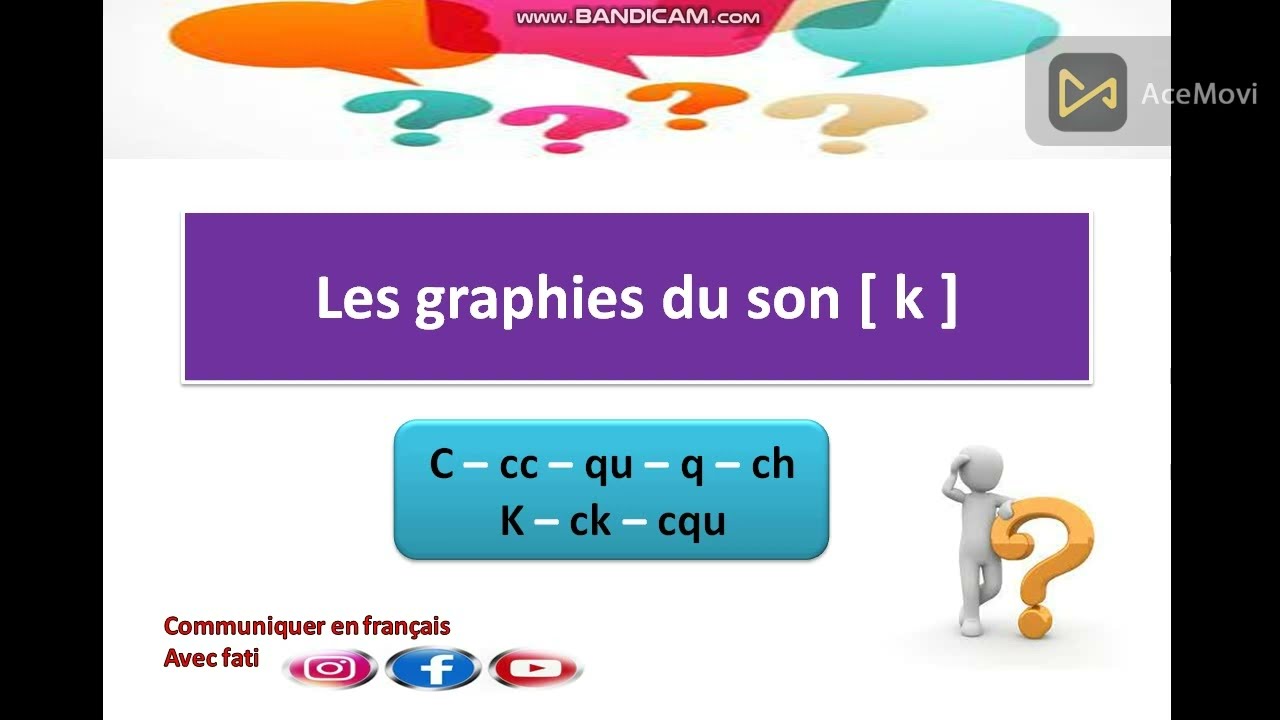 Les graphies du son [ k]