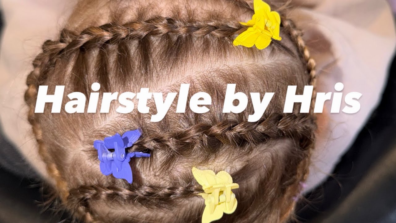 Cornrow Braids with Butterfly Clips for toddler girl 