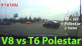 Volvo S80 4.4 V8 Vs S80 3.0 T6 Polestar Tuned Street Racing