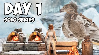 SOLO Day 1 On ARK Survival Ascended Small Tribes!