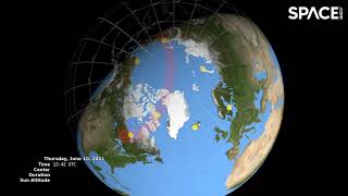 2021 Annular Solar Eclipse - Where & when it's visible on Earth in animation
