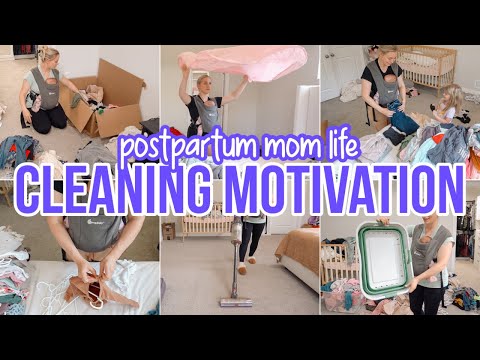 POSTPARTUM MOM LIFE CLEAN WITH ME // STAY AT HOME MOM MOTIVATION // BECKY MOSS