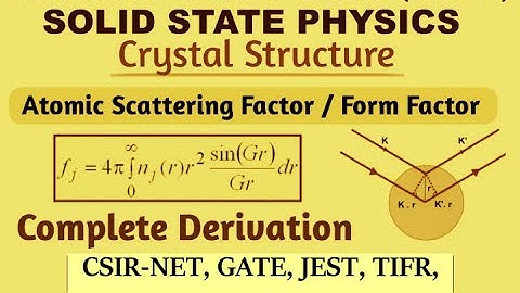 SOLID STATE PHYSICS; LATTICE DYNAMICS; FCC CRYSTAL; MILLER INDICS; SCATTERING FACTORS FOR GATE - 2;
