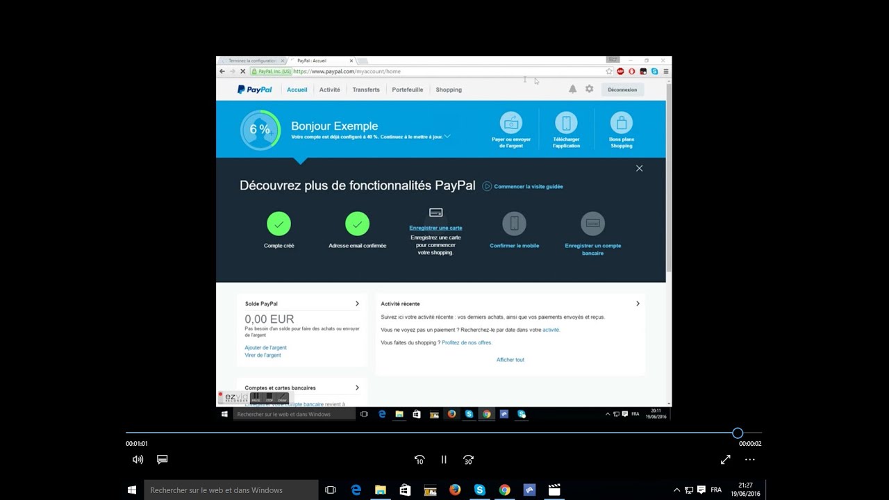 Comment créer un compte Paypal sans carte bancaire - YouTube