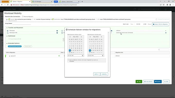 VMware HCX Workload Migration for Google Cloud VMware Engine
