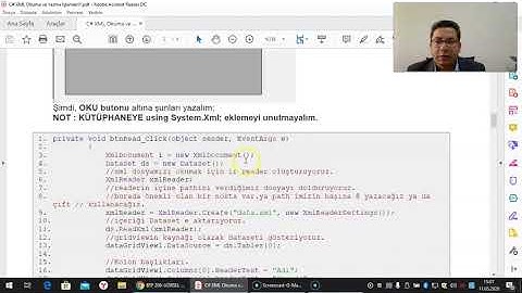 Görsel Programlama III Visual Studio C # da XML dosyalarının kullanımı