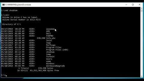 Cls, Md, Rd command for windows