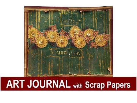 Mixed Media Art Journal with Scrap Papers - Use your stash!