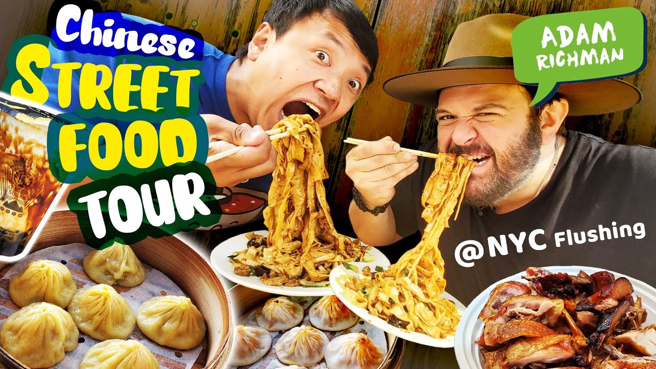 Chinese STREET FOOD TOUR With Adam Richman! BEST NOODLES & DUMPLINGS in Flushing New York! | Strictly Dumpling