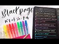 黒ページのおしゃれなバレットジャーナルをご紹介！セットのペンも黒紙に試し書き【手帳】