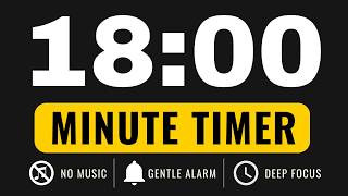 Famous 18 Minute Timer – Countdown Timer (GENTLE ALARM / NO MUSIC / MINIMAL) Wealth
