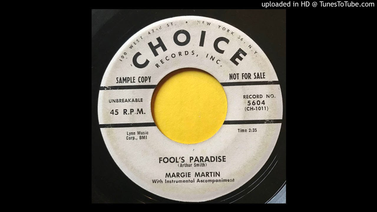 1950's Country 45 Margie Martin - Fools Paradise -Choice rockabilly tattoo