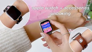 UNBOXING MY NEW APPLE WATCH + CUTE ACCESSORIES | aesthetic apple watch SE 2 silver 40mm small wrist by justfelicia 18,455 views 8 months ago 5 minutes, 55 seconds