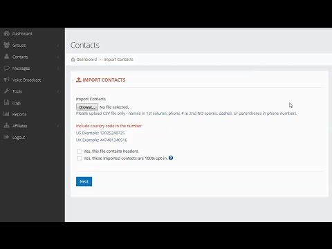 SMS Platform Training On Managing and Importing Contacts