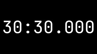 Countdown timer 30 minutes, 30 seconds [30:30.000] - White on black with milliseconds