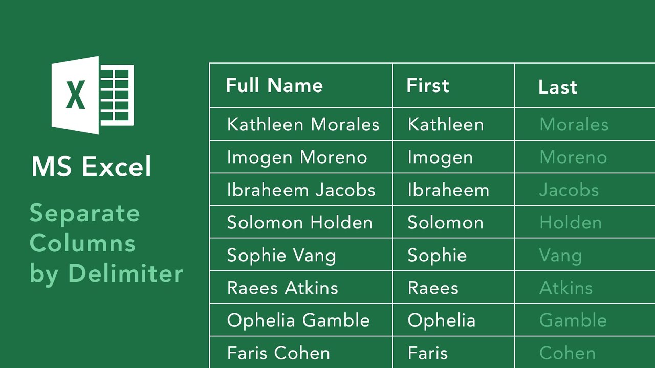 How to Separate List of Names into 2 Columns - YouTube