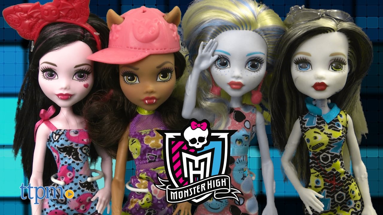 Monster High Emoji Lagoona Blue, Frankie Stein, Draculaura&