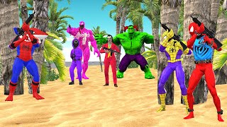 OMG Spiderman Team vs Shark Spider-man Boxing Joker and his Gang & Hulk Venom 3 | Superhero X