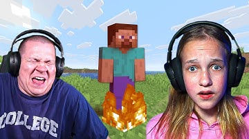 trolling my little sister in MINECRAFT