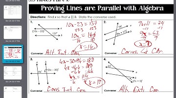 Geo 3.3.2 Proving lines parallel with Algebra
