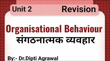 Organisational Behaviour Important Questions in Hindi for M.com! संगठनात्मक व्यवहार (Unit 2)!!