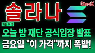 [솔라나 전망]🔥밤11시 재단, 충격적인 발표 나온다!🔥지금 절대 매도하지 마세요. 남은 6월 최소 
