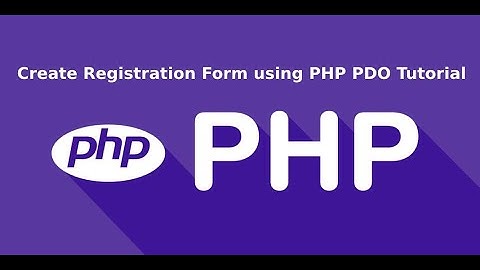 Registration Form using PHP PDO Tutorial Demo