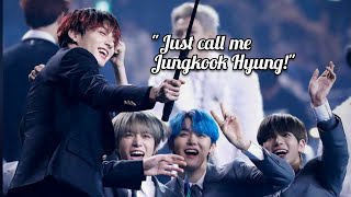 When Jungkook just want to be called as hyung for TXT