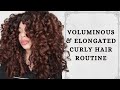 VOLUMINOUS CURLY HAIR ROUTINE WITH NO SHRINKAGE (Style in real time with me) 2c,3a,3b curls