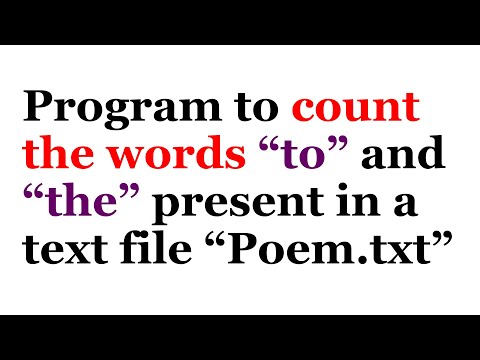 Count the presence of words 'to' and 'the' in a text file.