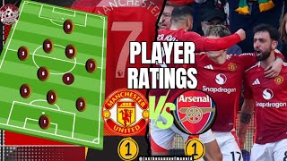 MAN UNITED PLAYER RATINGS vs ARSENAL (1 - 1)