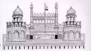 Red Fort Sketching | Historical Monument | sketchi pg