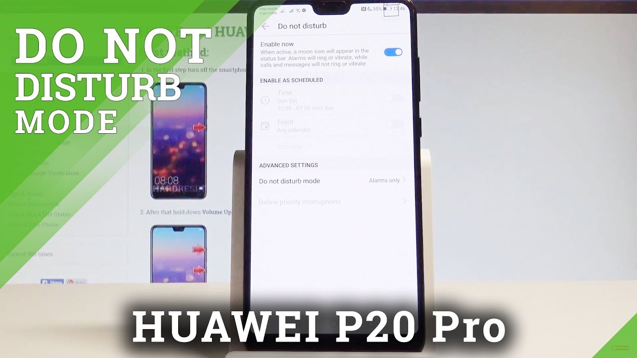 How To Enable Do Not Disturb In Huawei P20 Pro Dnd Settings Hardreset Info Youtube