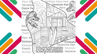 Hawaii in one picture | Coloring Pages By Numbers | Exploring the USA