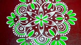 🌿5.3dots🌿#longvideo #dialyrangoli #trending #rangolidesigns #rangoli #muggulu 🌿