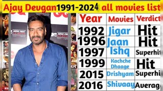 Ajay Devgan All Movies List | 1995 To 2024 Ajay Devgan movies#bollywood #viral #ajaydevgan