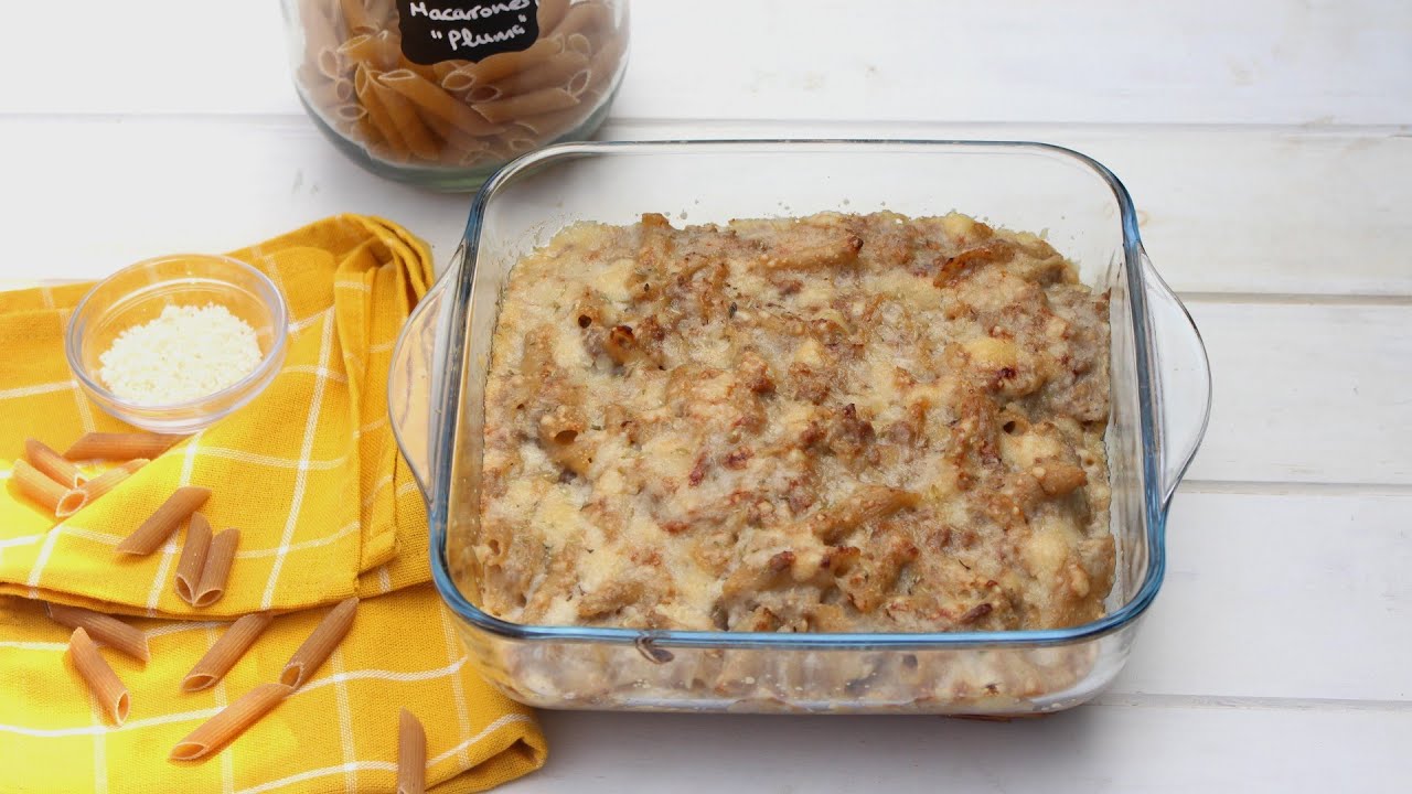 Macarrones con carne picada y queso manchego en Thermomix