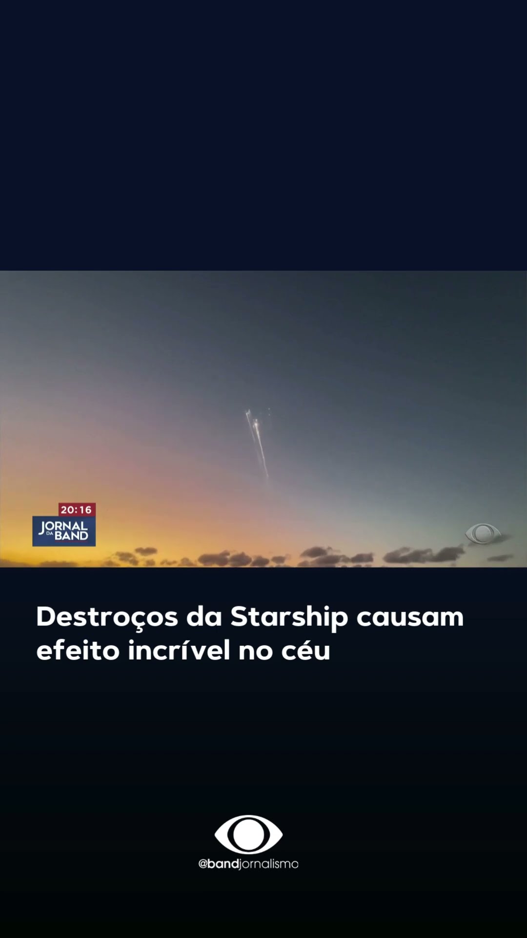 Destroços da Starship causam efeito incrível no céu #shorts