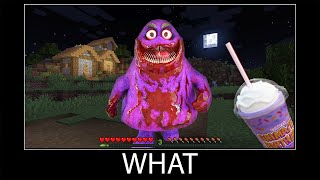 Minecraft wait what meme part 271 realistic minecraft scary Grimace Shake